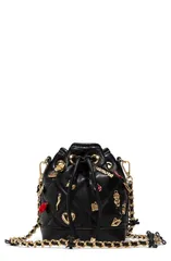 アルド レディース バッグ キルティング レザー フェイクレザー ALDO Romalovee Diamond Quilted Faux Leather Bucket Bag Black ブラックのサムネイル