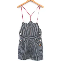 ダブルスタンダードクロージング ダブスタ DOUBLE STANDARD CLOTHING オーバーオール サロペット デニム ショート丈 ストライプ 36 ブルー 青 /KT15のサムネイル