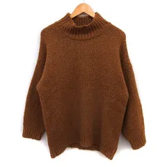 トリコットジーンマルク TRICOTS JEAN MARC オーバーサイズ ニット セーター 長袖 モヘヤ混 無地 キャメル 茶 /FT36のサムネイル