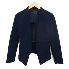 バナナリパブリック BANANA REPUBLIC オープン ノーカラー ジャケット アウター 背抜き 無地 0 紺 ネイビー /NT14のサムネイル
