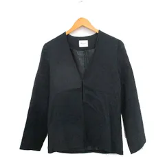 デミルクス ビームス Demi-Luxe BEAMS ノーカラージャケット シンプル 36 ネイビー 紺 /KT28のサムネイル