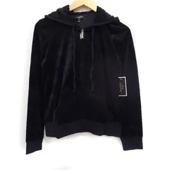 ジューシークチュール JUICY COUTURE タグ付き ベロア ロゴラインストーン パーカー ジップアップ M ブラック 黒 /FT42のサムネイル
