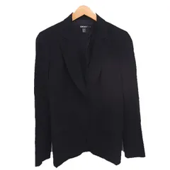 ダナキャランニューヨーク DKNY テーラードジャケット アウター 無地 シンプル ウール混 肩パッド 6 黒 ブラック /TTのサムネイル