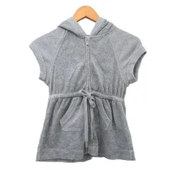 ジューシークチュール JUICY COUTURE パイル生地 フレンチスリーブ パーカー Y2K シンプル P グレー 灰 /KT35のサムネイル