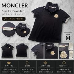 MONCLER モンクレール ポロシャツ 紺黒系 M スリムフィット ワッペン