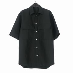 【美品】チノ　CINOH　ダブルクロス　サファリシャツ　黒　46 チノ CINOH 22SS DOUBLE CLOTH SAFARI SHIRT ダブルクロス サファリ