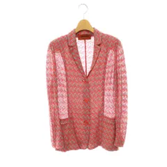 ミッソーニ MISSONI ニットジャケット テーラードジャケット 3B 薄手 40 赤 レッド グレー /HS ■OSのサムネイル