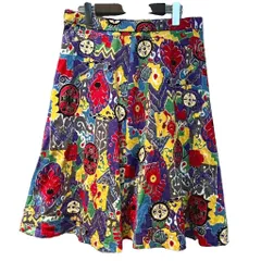 ハーディエイミス HARDY AMIES フレアスカート 総柄 ひざ丈 9 マルチカラー ■GY99のサムネイル