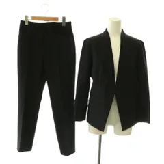 セオリーリュクス theory luxe SETTLE ウォッシャブル セットアップ 上下 パンツ ノーカラージャケット テーパードパンツ スラックス 38 36 黒 ブラック /HS ■OSのサムネイル