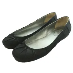 プラダ PRADA サテン プリーテッド アクセント フラッツ Satain Pleated Accents Flats フラットシューズ 34.5 黒 ブラック /SS ■OSのサムネイル