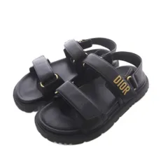 クリスチャンディオール Christian Dior Dioract サンダル シューズ 36.5 黒 ブラック ロゴ ラムレザー /RI ■OS ■OHのサムネイル