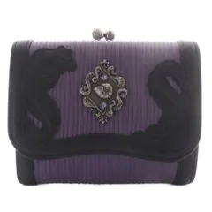 アナスイ ANNA SUI Disney ヴィランズ アースラ 財布 三つ折り がま口 レザー パープル ブラック /YO35のサムネイル