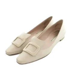 マノロブラニク MANOLO BLAHNIK maysale フラットシューズ スクエアトゥ バックル 38 24.5-25.0cm ピンク /MI ■OSのサムネイル