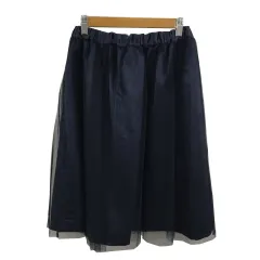 アーバンリサーチ サニーレーベル URBAN RESEARCH Sonny Label スカート フレア ひざ丈 ウエストゴム チュール 無地 FREE 紺 ネイビーのサムネイル