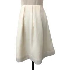 ミニマム MINIMUM スカート フレア ひざ丈 タック シフォン 無地 M ベージュのサムネイル