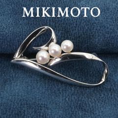 極美品✨希少】MIKIMOTO ハート 6珠 パール ブローチ シルバー - メルカリ