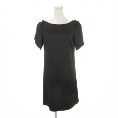 ユナイテッドアローズ UNITED ARROWS ワンピース 36 黒 ブラック ボートネック チューリップスリーブ 半袖 フリル /AH36 ■ECA003のサムネイル