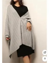ゴー風ボタン カシミア100% ショールマフラーのサムネイル