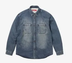 シュプリーム シャーリング ラインド デニム ウォーク シャツ ウォッシュド Indigo INのサムネイル