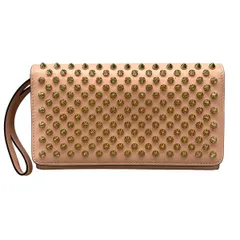 CHRISTIAN LOUBOUTIN(クリスチャンルブタン) 長財布 マカロン ピンクベージュ スタッズ/スライド式ストラップ付き レザーのサムネイル