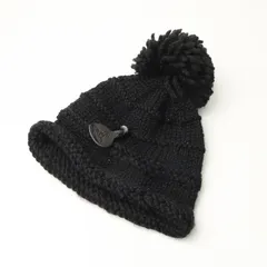 ヴィヴィアンウエストウッド Vivienne Westwood ポンポン ニットキャップ＼ブラック 帽子 ウール オーブ レザーパッチ【2400014891805】のサムネイル