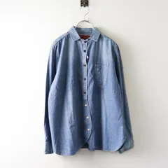 大きいサイズ フェリシモ サニークラウズ SUNNY CLOUDS コットン シャンブレーシャツ 3L ブルー／トップス 長袖【2400015077536】のサムネイル