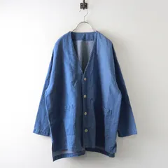 ネストローブ nest Robe スーピマリネンVネックジャケット F‖ブルー 羽織り 前開き 【2400015082370】のサムネイル