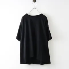 トラバイユマニュアル TRAVAIL MANUEL コットン ミディ天竺 バックフレア Tシャツ ブラック／トップス 半袖 カットソー【2400015080772】のサムネイル