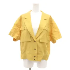 ダックス DAKS ジャケット 麻 リネン L 黄 イエロー 半袖 フラップポケット /NL ■GY60のサムネイル