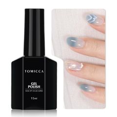 TOMICCA 젤 네일 시어 컬러 젤 단색 투명감있는 15ml UV / LED 대응 초보자 & 프로 적용 폴리쉬 타입 셀프 네일 (그레이 블루)