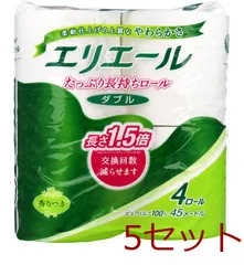 トイレットペーパー エリエール トイレットティシュー コンパクト ダブル 45m×4ロール入 4902011114492 ×5セットのサムネイル