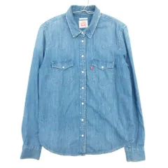 Levi's リーバイス 長袖シャツ ウエスタン デニム カットソー トップス ライトブルー M 160/84A レディース 【中古】のサムネイル