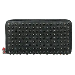 CHRISTIAN LOUBOUTIN(クリスチャンルブタン) 長財布 パネトーネ 黒×レッド スタッズ/ラインストーン レザーのサムネイル