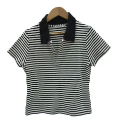B&Y ユナイテッドアローズ BEAUTY&YOUTH ビューティー&ユース ポロシャツ 黒 ブラック ボーダー柄 スキッパーカラー 半袖 /SM34 ■ECA004のサムネイル
