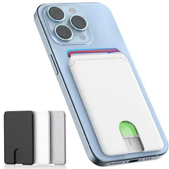 【新品】 [Senose] 手帳型 カードケース カード入れ SUICA PASMO 定期入れ カードポケット 最大5枚収納可能 カードホルダー iPhoneカードケース 持ち歩き便利 ios/Android 全機種対応 三つ （黒白灰）のサムネイル