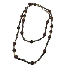 Pierre Cardin ピエールカルダン ネックレス ロング ビーズ 首飾り アクセサリー ブラウン メンズ レディース 【中古】のサムネイル