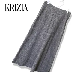 KRIZIA クリツィア グレー レディース スカート ロングスカート フレアスカート モノトーン ツイード調 大きいサイズ【サイズ42】XLサイズ相当 257TYのサムネイル