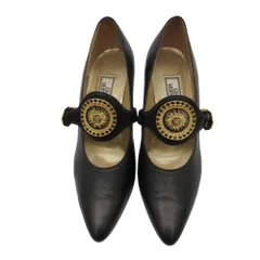 Gianni Versace ジャンニ・ヴェルサーチ パンプス メデューサロゴ レザー ポインテッドトゥ パンプス ブラック 36 23cm レディース 【中古】のサムネイル