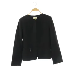 ハロッズ Harrods ノーカラージャケット ジップアップ 背抜き ウール 2 ブラック /DO ■ECE003のサムネイル