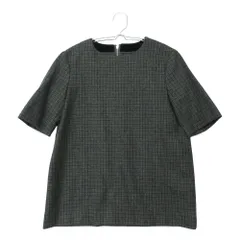 Drawer ドゥロワー カットソー ウール カシミヤ チェック柄 クルーネック プルオーバー トップス ブラウン 36【M】 レディース 【中古】のサムネイル