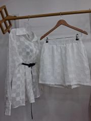 WILDFRAULEIN サルエルパンツ 切替 ニット 黒系 クロップド 7部丈