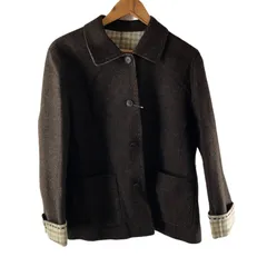 アクアスキュータム Aquascutum コート ハーフコート リバーシブル チャック柄 ブラウン ベージュ 緑 1017031のサムネイル