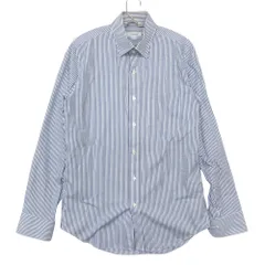 Durban ダーバン 長袖シャツ ストライプ ワイシャツ レギュラーカラー 前開き ブルー 39-86【M】 メンズ 【中古】のサムネイル