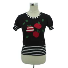 ソニア ソニアリキエル SONIA SONIA RYKIEL ニット カットソー 半袖 38 黒 総柄 ボーダー柄 半袖 /HO27 ■GY74のサムネイル