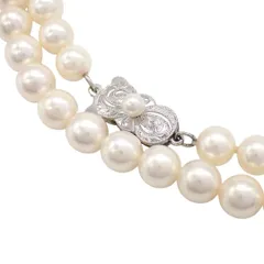 MIKIMOTO ミキモト 83cm 6.5~7.0mm あこや真珠 パール ネックレス ロング SV シルバー 2連 ジュエリー ロングネックレス 5248のサムネイル
