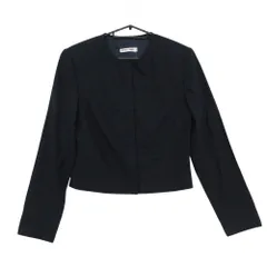 Emporio Armani エンポリオ・アルマーニ ノーカラージャケット スナップボタン クロップド ショート丈 ネイビー 38【S】 レディース 【中古】のサムネイル