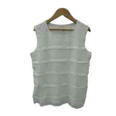 メル MLLE オンワード樫山 ブラウス カットソー ノースリーブ LL 白 ラウンドネック ティアード /SY20 ■ECA006のサムネイル