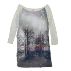 Paul Smith ポール・スミス カットソー ツリープリント ラグラン Tシャツ ワンピース 長袖 ホワイト M レディース 【中古】のサムネイル