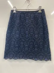 PC225⚫︎Jewel Changes⚫︎ジュエルチェンジズ⚫︎レディース⚫︎タイトスカート⚫︎花柄⚫︎size 36⚫︎青×黒⚫︎日本製のサムネイル