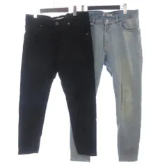 ザラ ZARA 2点セット デニム ジーンズ ジッパーフライ 青 黒 ブルー ブラック 32 ■OOMのサムネイル
